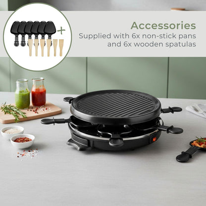 MELISSA Gourmet / Raclette | Grill | 6 Persons | Spatula | Non stick coating | Round