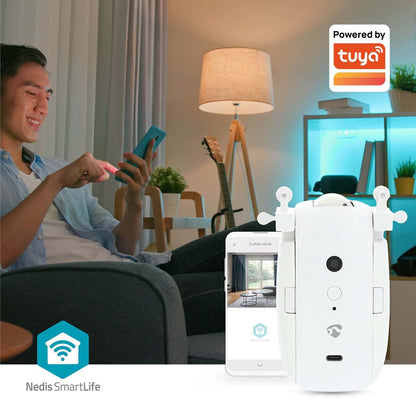 Nedis SmartLife Curtain Robot | I Rail / U Rail | Curtains / Drapes | Battery Powered / USB Powered | 4000 mAh | Bluetooth® | White