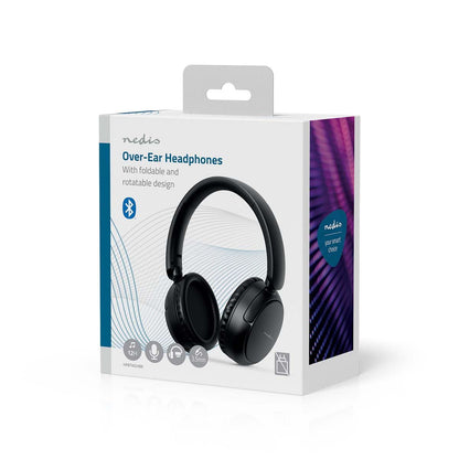Nedis Wireless Over-Ear Headphones | Maximum battery play time: 12 hrs | Built-in microphone | Press Control | Voice control support | Volume control | Black