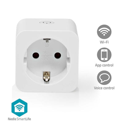 Nedis SmartLife Smart Plug | Wi-Fi | IP21 | Power meter | 3680 W | Type F (CEE 7/3) | 0 - 55 °C | Android™ / IOS | White | 1 pcs