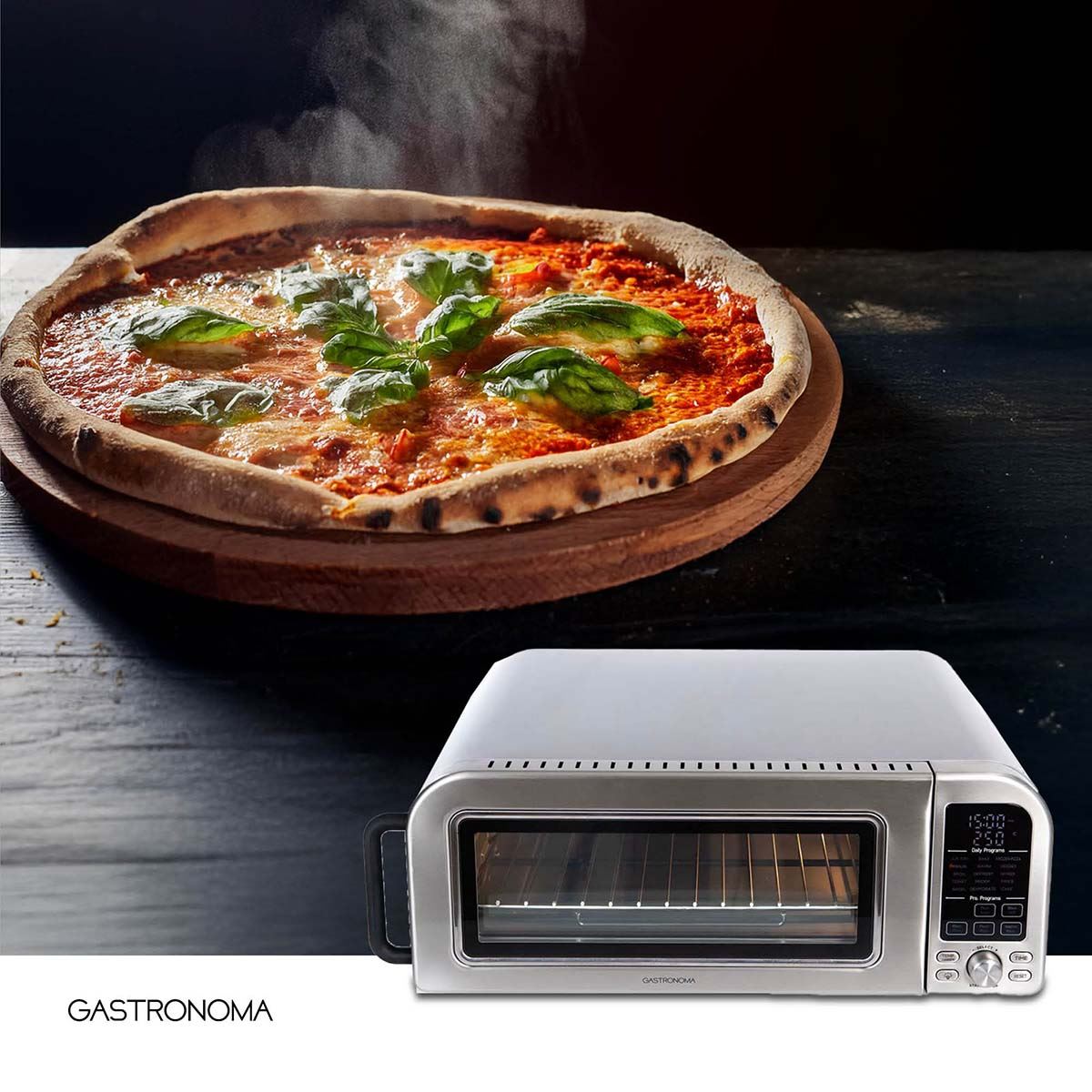 Gastronoma 18310019 | Air fryer / Pizza Oven |15 functions | 18L | Stainless Steel | 2000W