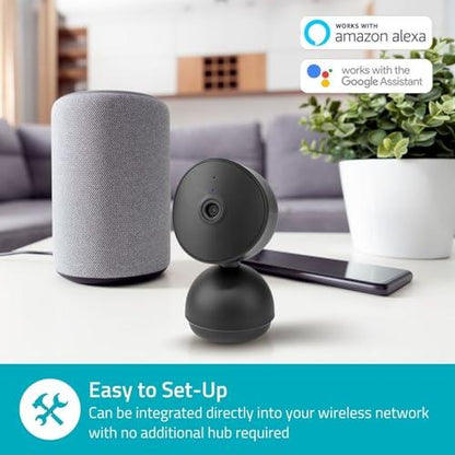 Nedis SmartLife Indoor Camera | Wi-Fi | Full HD 1080p | Pan tilt | Cloud Storage (optional) / microSD (not included) / Onvif | With motion sensor | Night vision | Black