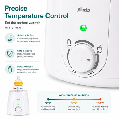 Alecto Baby Bottle Warmer | White