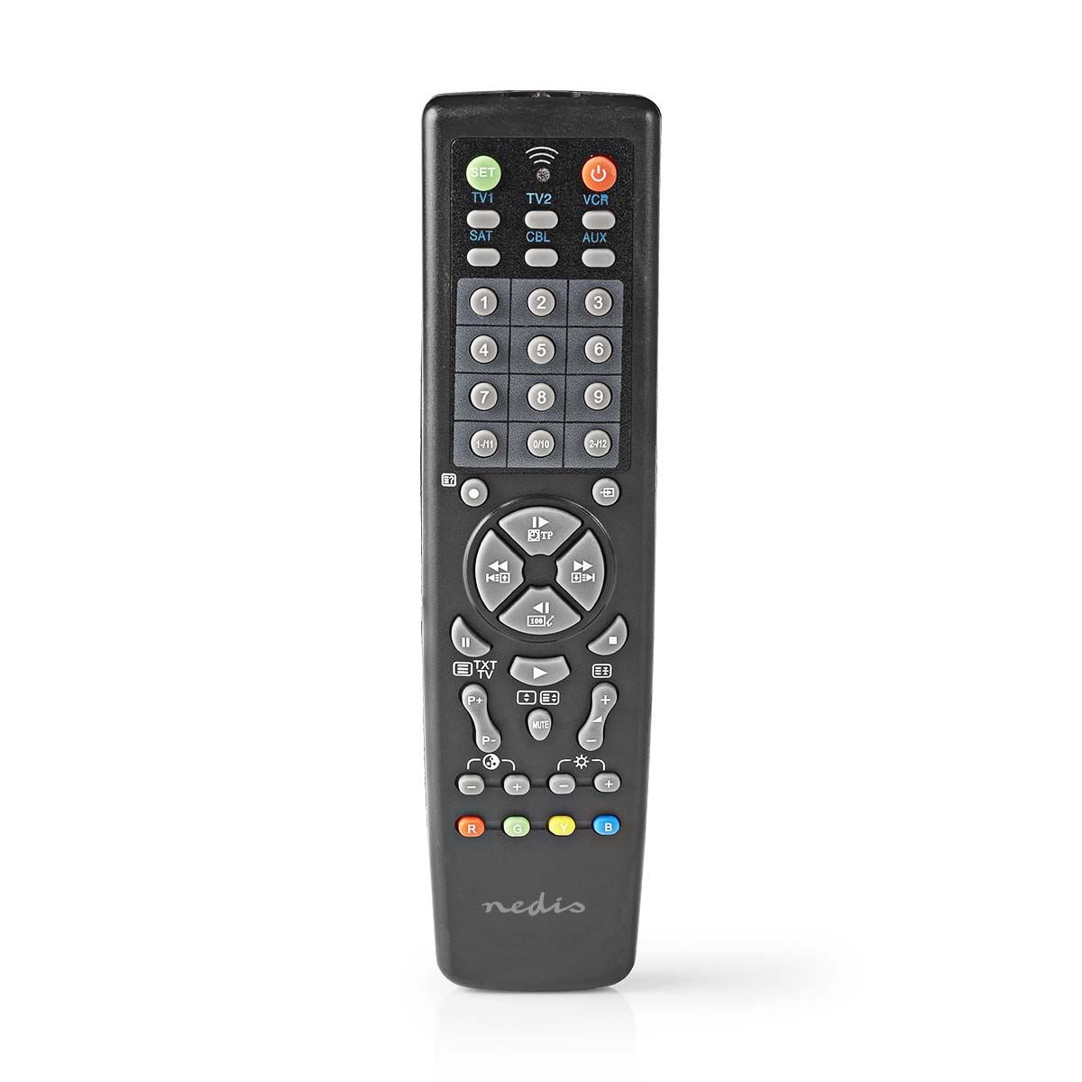 Nedis Universal Remote Control | Preprogrammed | 10 Devices | Memory Buttons / TV Guide Button | Infrared | Black