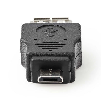 Nedis USB Micro-B Adapter | USB 2.0 | USB Micro-B Male | USB-A Female | 480 Mbps | Nickel Plated | PVC | Black | Blister