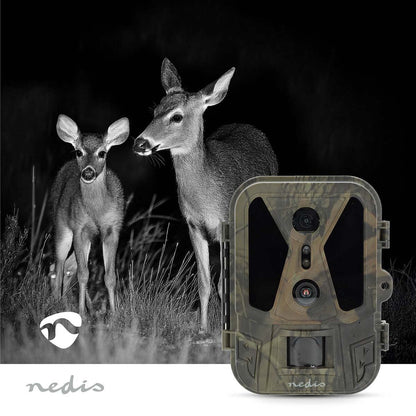 Nedis Wildlife Camera | 4K@10fps | 50 MPixel | 8 MPixel CMOS | IP65 | Black No-Glow IR | Night vision | Viewing angle: 100 ° | Motion sensor | Detection angle: 120 ° | Detection range: 25 m | Screen size: 2.4 " | LCD Screen | Brown / Green