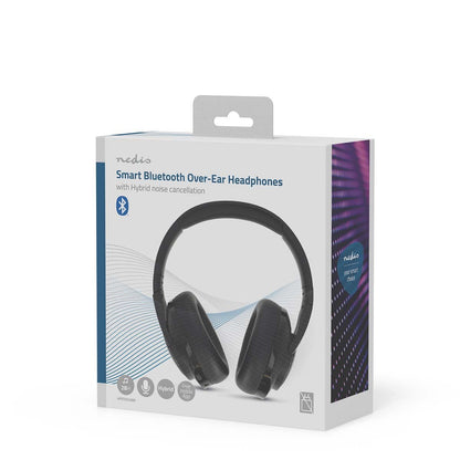 Nedis Wireless Over-Ear Headphones | Maximum battery play time: 28 hrs | Built-in microphone | Press Control | Hybrid (ENC + ANC) | Voice control support | Volume control | Black