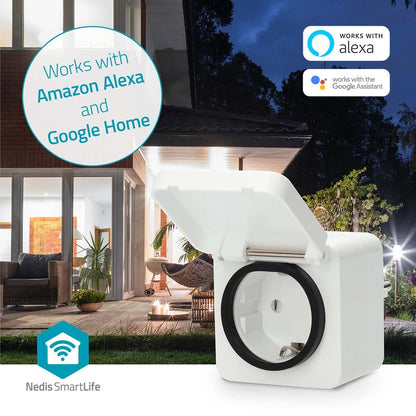 Nedis SmartLife Smart Plug | Wi-Fi | IP44 | 3680 W | Plug with earth contact | -25 - 55 °C | Android™ / IOS | Grey / White | 1 pcs
