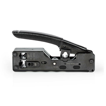 Nedis CCGG89505BK | Crimp pliers | CAT5 / CAT5e / CAT6 / CAT6a / CAT7 / RJ12 / RJ45 | Cutting / Plier | ABS / Steel | Black
