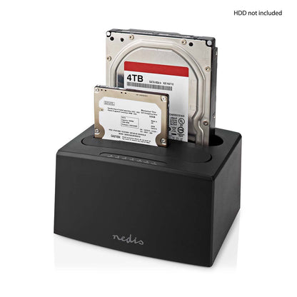 Nedis Hard Disk Docking station | USB 3.2 Gen1 | USB Type-A | 2 Disks | 2.5 / 3.5 " | USB 3.2 Gen1 | Docking | Desktop