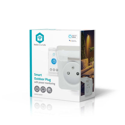 Nedis SmartLife Smart Plug | Wi-Fi | IP44 | Power meter | 3680 W | Schuko Type E (CEE 7/6) | -25 - 55 °C | Android™ / IOS | Grey / White | 1 pcs