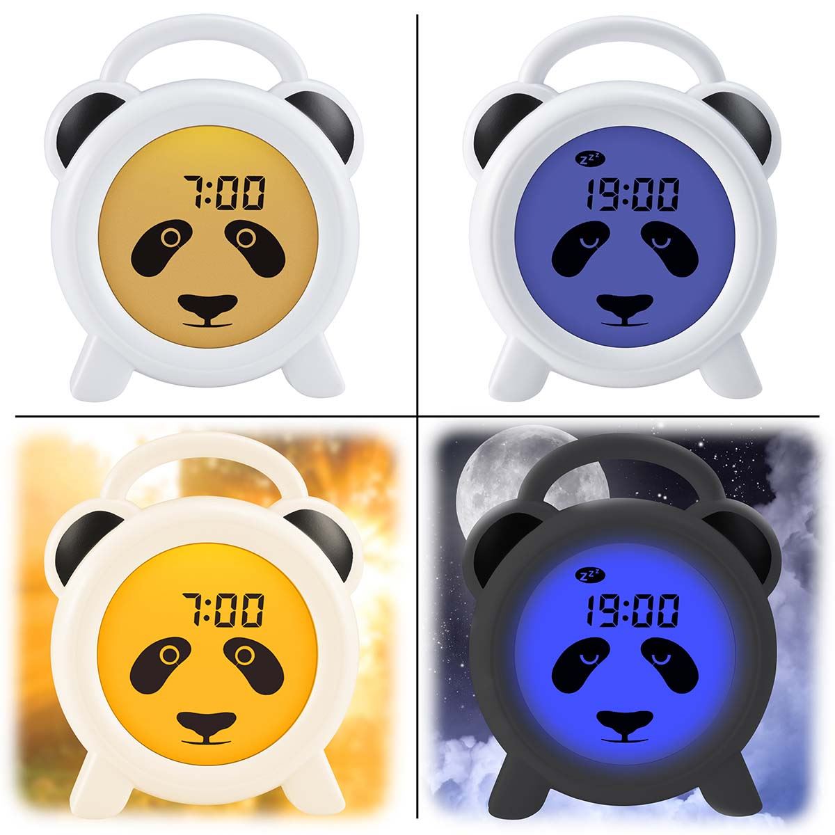 Alecto BC100PANDA | Sleep Trainer & Night Lamp Light / Alarm Clock - Panda