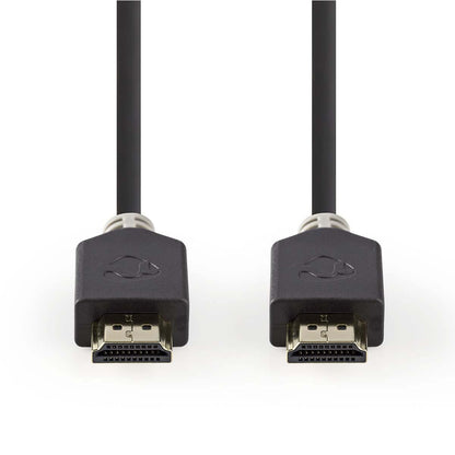Nedis High Speed HDMI™ Cable with Ethernet | HDMI™ Connector | HDMI™ Connector | 4K@60Hz | ARC | 18 Gbps | 0.50 m | Round | PVC | Anthracite | Window Box