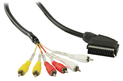 Valueline SCART Cable SCART Male - 6x RCA Male 2.00 m Black
