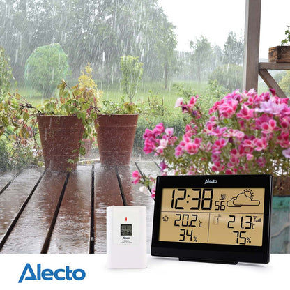 Alecto Weather Station | Indoor and Outdoor Temperature | Outside Wireless sensor | Black