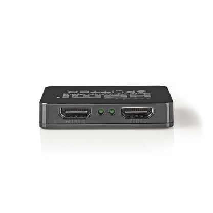 Nedis VSPL34002BK | HDMI™ Splitter | 2 port(s) | HDMI™ Input | 2x HDMI™ Output | 4K@30Hz | 2.25 Gbps | ABS / PVC | Black