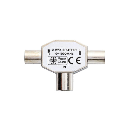 Nedis Satellite & Antenna Adapter | IEC (Coax) Male | 2x Coax Female | Nickel Plated | 75 Ohm | T-Splitter | Metal | Silver | 1 pcs | Envelope