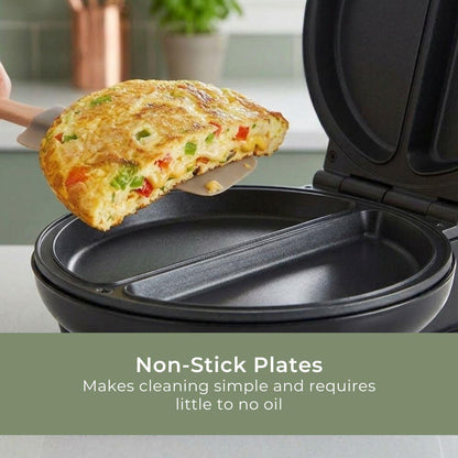 MELISSA Omelet Maker | Makes 2 Omlets at one Time | 750W | Black