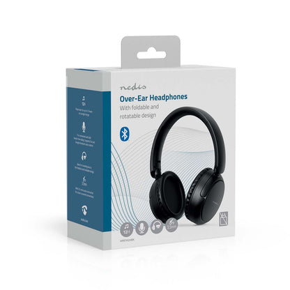 Nedis Wireless Over-Ear Headphones | Maximum battery play time: 12 hrs | Built-in microphone | Press Control | Voice control support | Volume control | Black