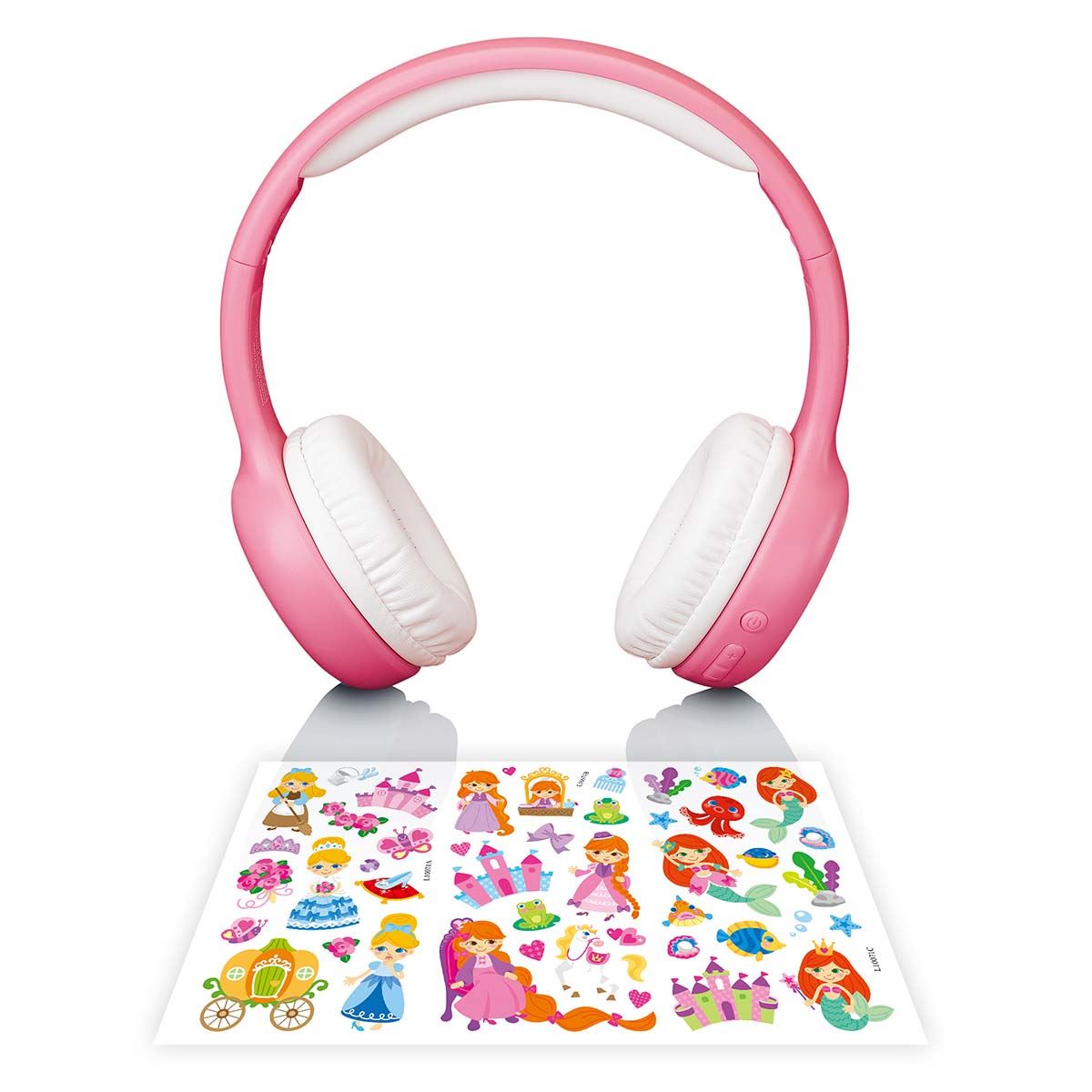 Lenco HPB-110PK | Kids Bluetooth® Headphone 85dB | with stickers | Pink