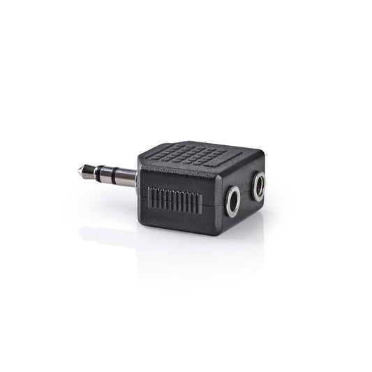 Nedis CAGB22945BK | Stereo Audio Adapter | 3.5 mm Male | 2x 3.5 mm Female | Nickel Plated | Straight | ABS | Black | 1 pcs | Box