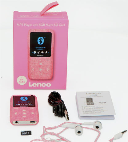 Lenco XEMIO-861PK | MP3/MP4 Player | Bluetooth® | 8GB | Micro SD Card Expansion | Pink
