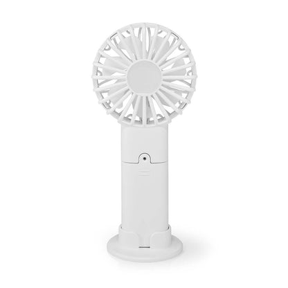 Nedis FNHH1WT | Hand / Desk Fan | Battery Powered 60 mm | 2-Speed Settings | White