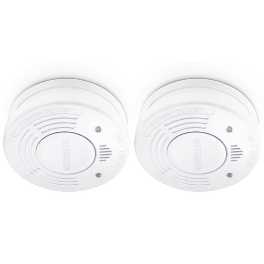 Alecto SA110 Smoke detector with Hush Button | >85 dB | 10 Year Battery Powered | EN14604:2005/AC:2008 | 2 Pack | White