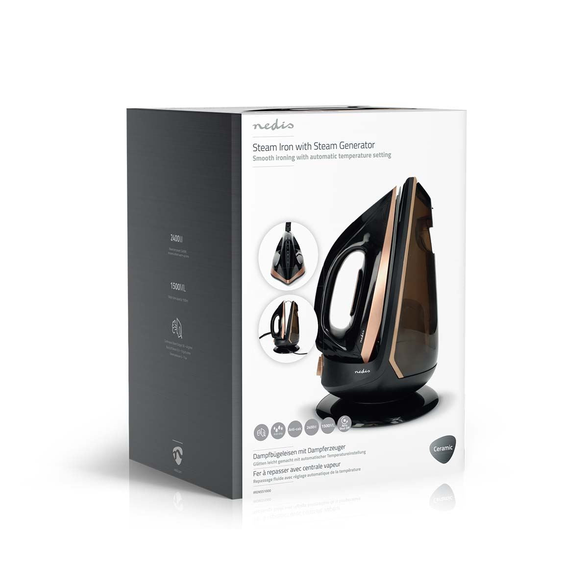 Nedis Steam Generator | 2400 W | 40 g/m | Steam shot | Ceramic | 1.50 l | 7 Bar