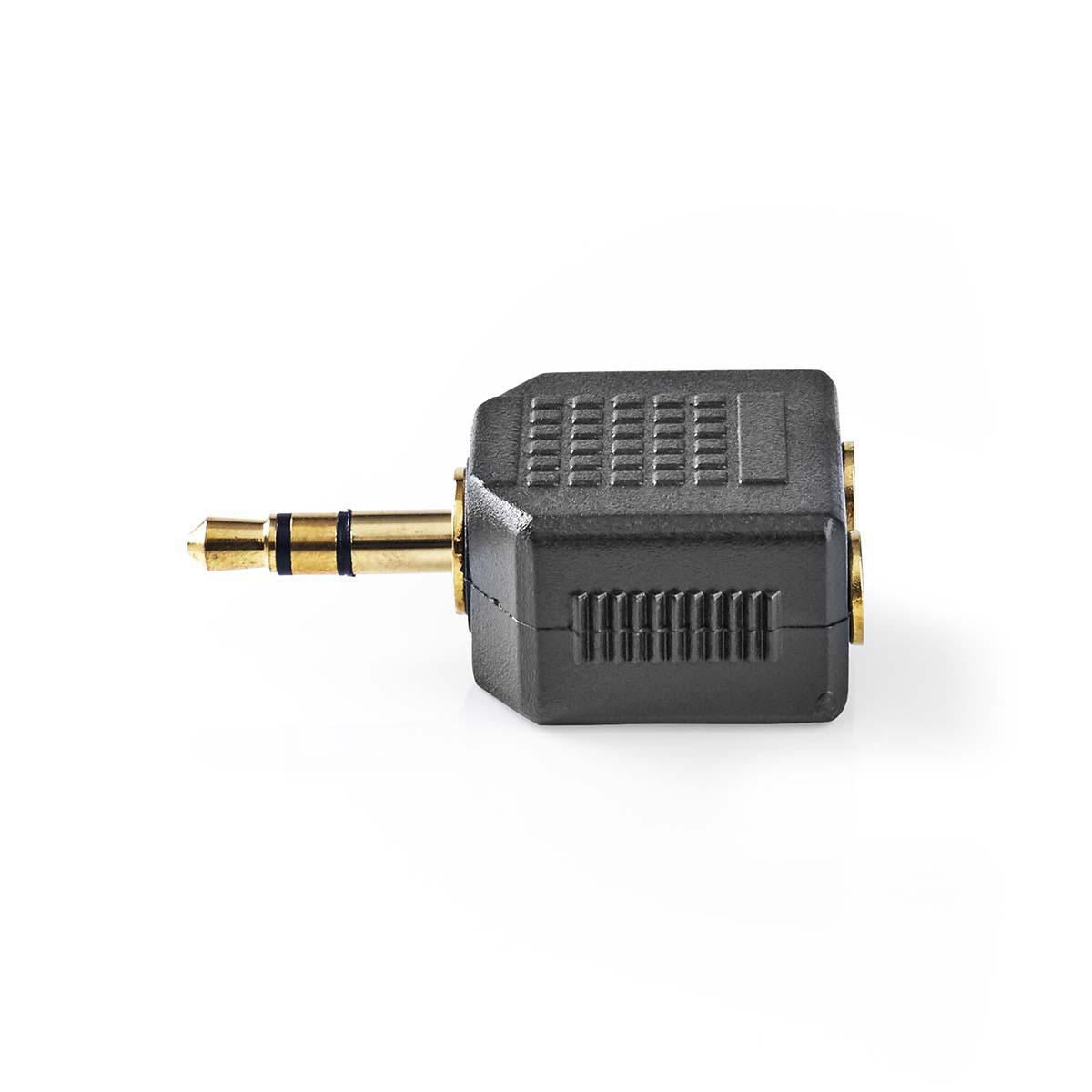 Nedis CAGP22945BKG | Stereo Audio Adapter | 3.5 mm Male | 2x 3.5 mm Female | Gold Plated | Straight | ABS | Black | 10 pcs | Polybag