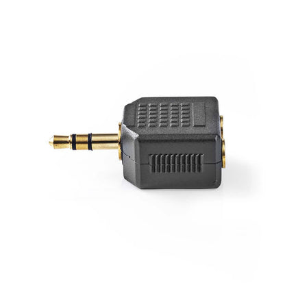Nedis CAGP22945BKG | Stereo Audio Adapter | 3.5 mm Male | 2x 3.5 mm Female | Gold Plated | Straight | ABS | Black | 10 pcs | Polybag