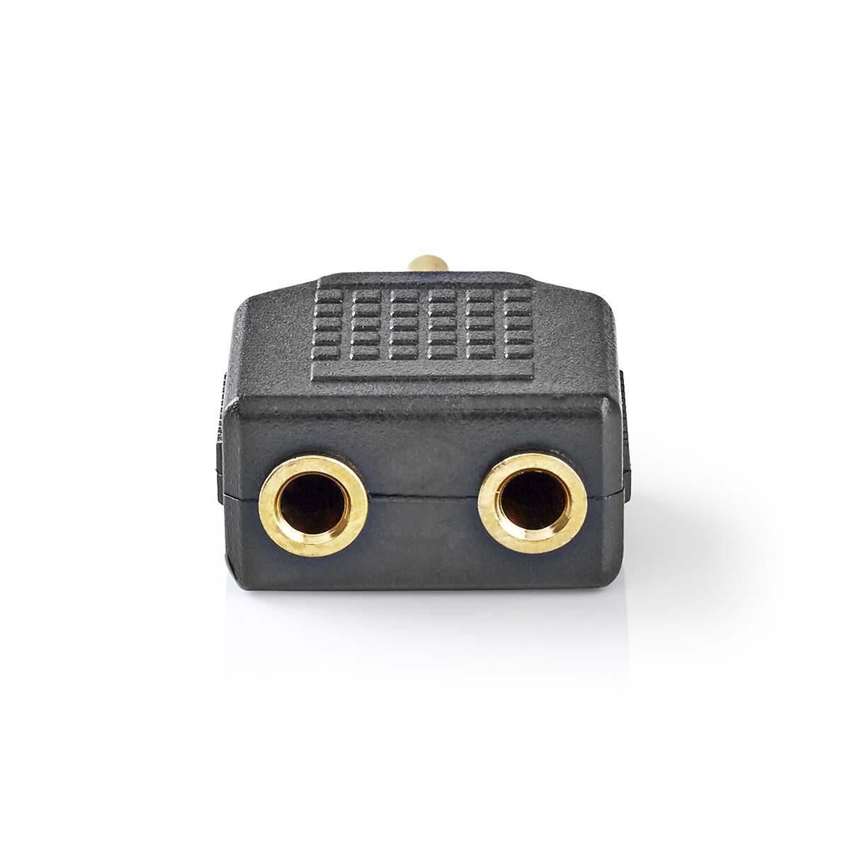 Nedis CAGP22945BKG | Stereo Audio Adapter | 3.5 mm Male | 2x 3.5 mm Female | Gold Plated | Straight | ABS | Black | 10 pcs | Polybag