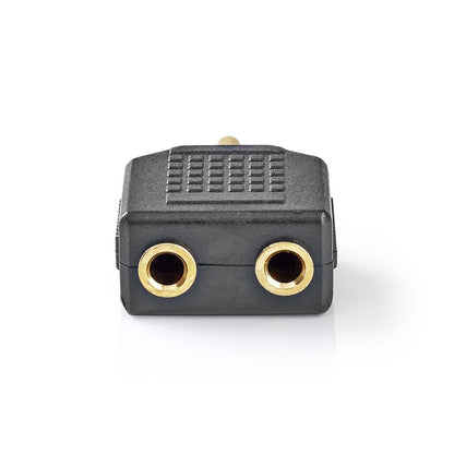 Nedis CAGP22945BKG | Stereo Audio Adapter | 3.5 mm Male | 2x 3.5 mm Female | Gold Plated | Straight | ABS | Black | 10 pcs | Polybag