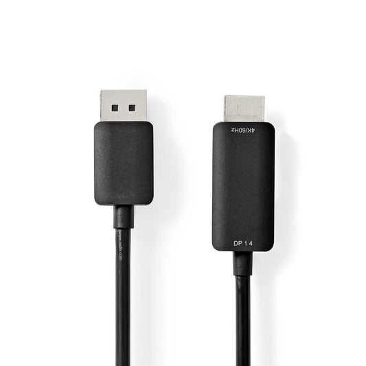 Nedis DisplayPort Cable | DisplayPort Male | HDMI™ Connector | 4K@60Hz | Nickel Plated | 2.00 m | Round | PVC | Black | Polybag