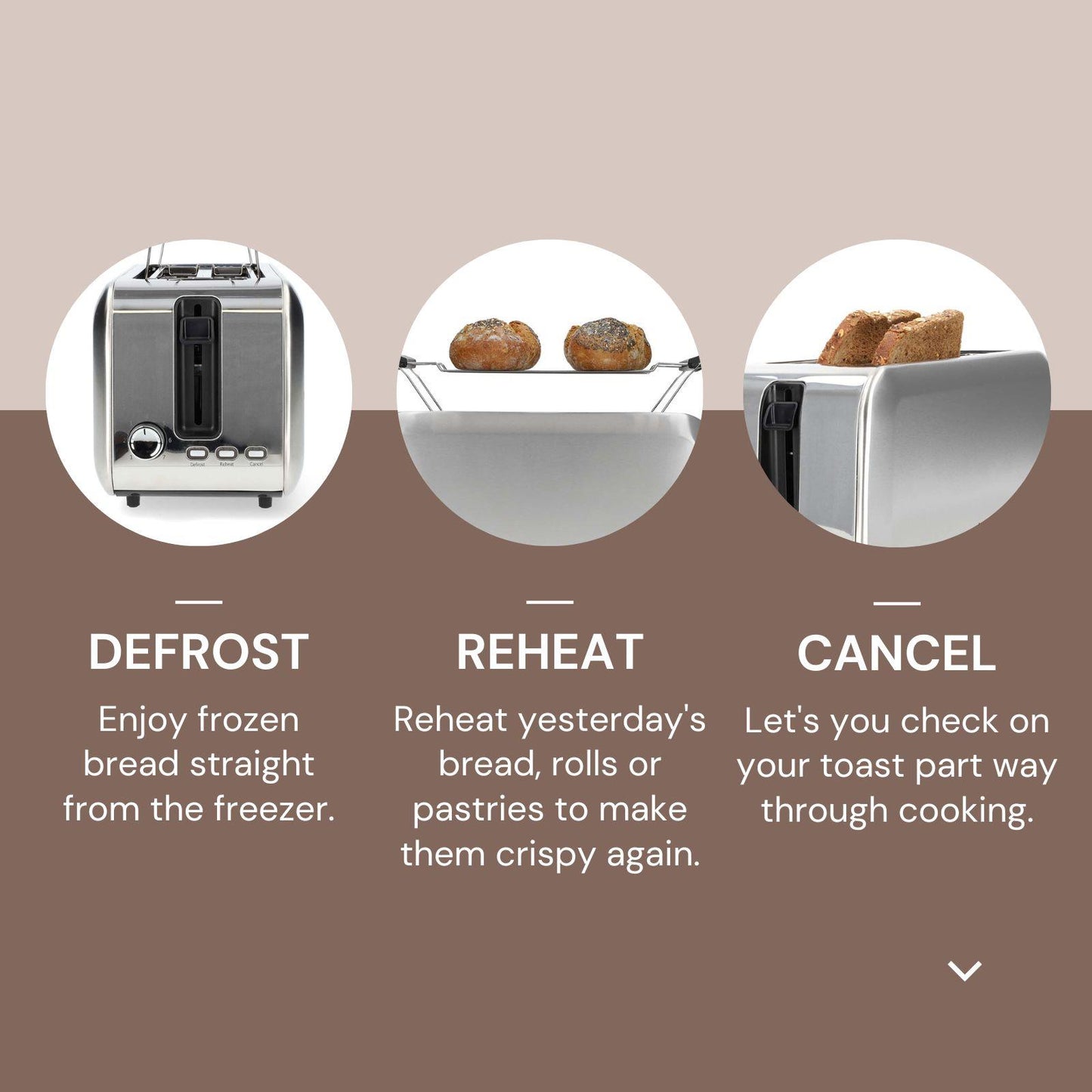 Nedis Toaster | 4 Bread Slices | 2 Long Slots | Browning levels: 7 | Defrost feature | Aluminium / Silver