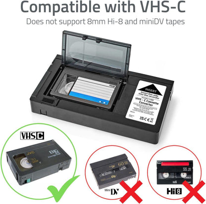 Nedis VHS Converter | Conversion: VHS-C to VHS | Plug and play | Black