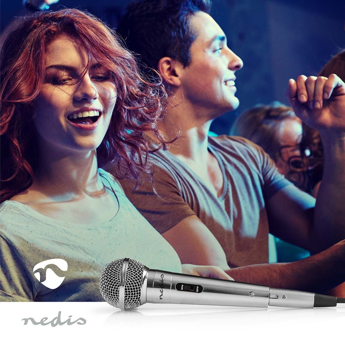 Nedis Wired Microphone | Cardioid | Detachable Cable | 5.00 m | 80 Hz - 13 kHz | 600 Ohm | -72 dB | On/Off switch | Metal | Silver
