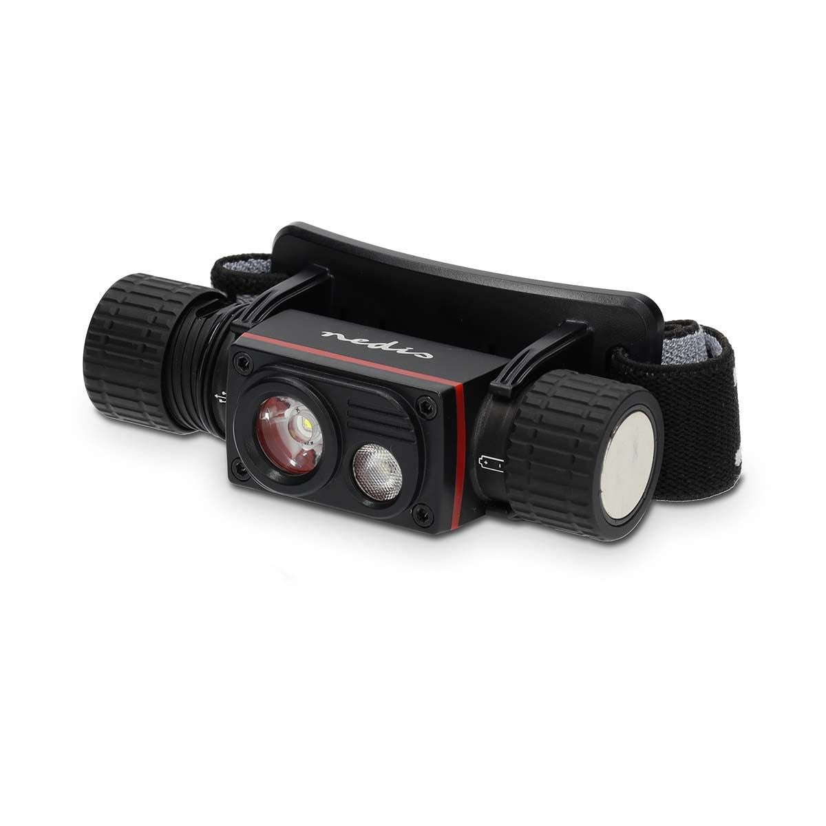 Nedis LED headlight | Battery Powered / USB Powered | 3.7 V DC | Batteries included | Rechargeable | Rated luminous flux: 1000 lm | Light range: 180 m