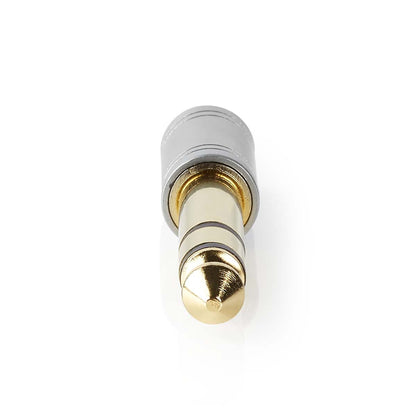 Nedis CAGC23930ME | Stereo Audio Adapter | 6.35 mm Male | 3.5 mm Female | Gold Plated | Straight | Metal | Silver | 1 pcs | Box