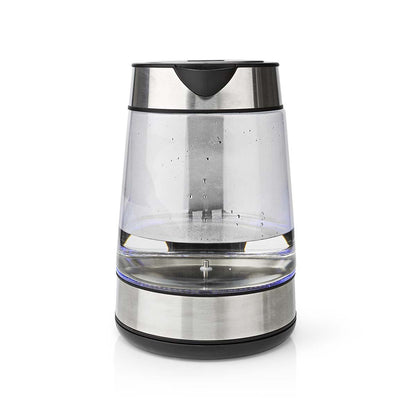 Nedis Electric Kettle | 1.7 l | Glass | Transparent | 60,70,80,90,100 °C | Temperature indicator | Rotatable 360 degrees | Concealed heating element | Strix® controller | Boil-dry protection