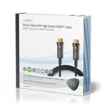 Nedis Active Optical Ultra High Speed HDMI™ Cable with Ethernet | HDMI™ Connector | HDMI™ Connector | 8K@60Hz | 48 Gbps | 10.0 m | Round | PVC | Black | Gift Box