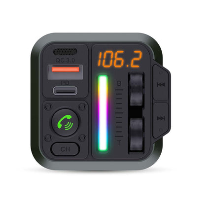 Nedis Car FM Transmitter | Fixed | Hands free calling | 1 " | Amber Screen | Bluetooth® | PD 18 W / PD 24 W | Fast charging | Bass boost | Google Assistant / Siri | Black