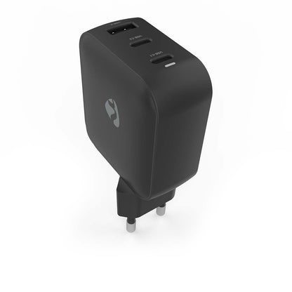 Nedis Wall Charger | 100 W | GaN | PD3.0 | Quick charge feature | 2.5 / 3.0 / 5.0 A | Number of outputs: 3 | USB-A / 2x USB-C™ | Automatic Voltage Selection | Black