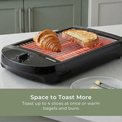 MELISSA Flat Bed Toaster | Removable Crumb Tray | Auto Off | Buzzer | 600W | Black