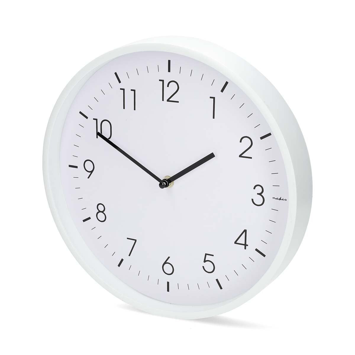 Nedis Wall Clock | Diameter: 300 mm | Plastic | Silent movement | White