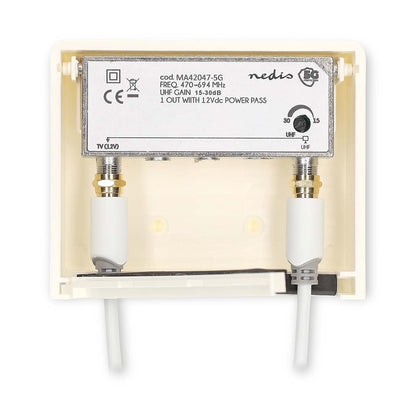 Nedis MAMP26700WT | Mast Amplifier | Number of outputs: 2 | Gain control: 15 - 30 dB | F-Female | Noise figure: 4 dB | White