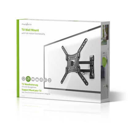 Nedis Full Motion TV Wall Mount | 23 - 55 " | Maximum supported screen weight: 30 kg | Tiltable | Rotatable | Minimum wall distance: 70 mm | Maximum wall distance: 400 mm | 3 Pivot point(s) | ABS / Steel | Black