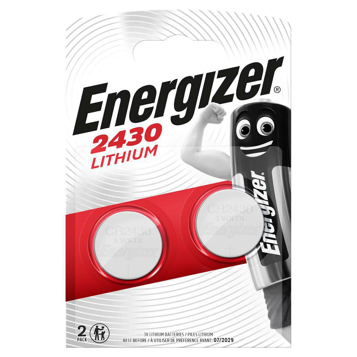 Energizer Lithium Button Cell Battery CR2430 | 3 V DC | 320 mAh | 2-Blister