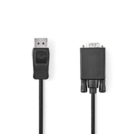 Nedis VGA Cable | DisplayPort Male | VGA Male | Nickel Plated | Maximum resolution: 1080p | 2.00 m | Round | PVC | Black | Box