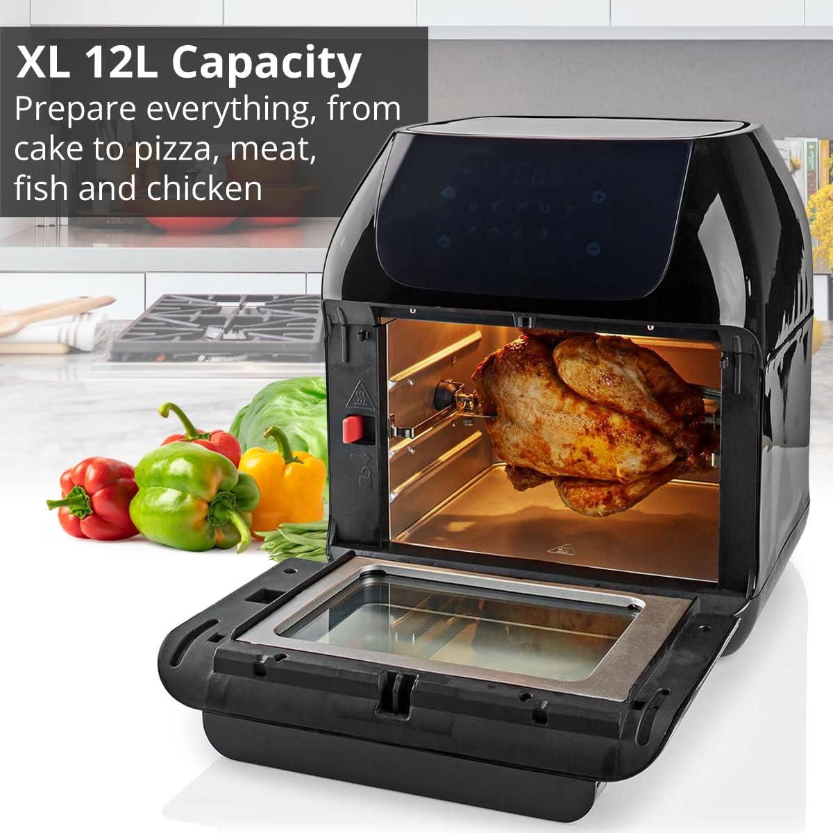 Nedis Hot Air Fryer | 12 l | Timer: 60 min | Number of preset programs: 9 | Digital | Black
